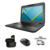 Refurbished Lenovo Chromebook N22 Intel Celeron N3060 1.60GHz 4GB RAM â€Ž16GB SSD 11.6 LED (Grade A+) w/ Wireless Earbuds and Mouse