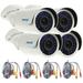 OWSOO 4pcs AHD 720P 1500TVL Security CCTV Camera + 4*60ft Surveillance Cable Outdoor Weatherproof IR-CUT Night View