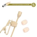 Beige Lavalier Lapel Clip Microphone 3.5mm 3-Pin 4-Pin XLR for Shure Wireless S(For Shure)
