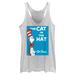 Women's Mad Engine Gray Dr. Seuss Cat in the Hat Cover Racerback Tank Top