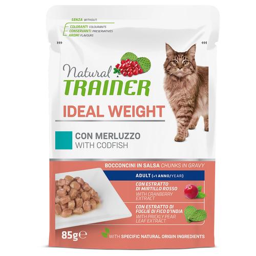 12x 85g Natural Trainer Ideal Weight mit Kabeljau Katzenfutter nass