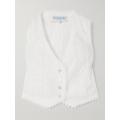 WAIMARI - + Net Sustain Ariel Lace-trimmed Cotton-blend Vest - White