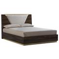 Camel Smart Night Walnut Italian Bed with letto Fabric Headboard and Luna Storage