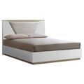 Camel Smart Night White Italian Bed with letto Fabric Headboard and Luna Storage