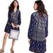 Anthropologie Dresses | Anthropologie Blue Floral Mixed Print Tiered Tunic Dress Size Xs Nwt | Color: Blue/White | Size: Xs