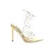 Cape Robbin Heels: Gold Print Shoes - Women's Size 6 1/2 - Open Toe