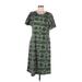 Lularoe Casual Dress - Midi: Green Aztec or Tribal Print Dresses - Women's Size Medium