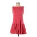 Anthropologie Casual Dress - A-Line High Neck Sleeveless: Red Dresses - Women's Size X-Small