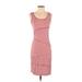 Max Studio Casual Dress - Sheath Scoop Neck Sleeveless: Red Print Dresses - Women's Size Small