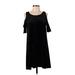 She + Sky Casual Dress - Shift Scoop Neck Short sleeves: Black Print Dresses - Women's Size Small