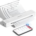 ASprink Portable Printer Wireless, P831 Thermal Transfer Wireless for A4/A5/B5/Letter, Inkless Bluetooht Printer for Plain/Thermal Paper - White