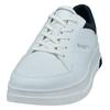 Sneaker BUGATTI, Herren, Gr. 46, blau (weiß, navy), Lederimitat, casual, Schuhe, mit modischen Ziernähten, Freizeitschuh, Halbschuh, Schnürschuh