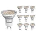 10x LED GU10 Light Bulbs Warm White 3,000 K 3 W Spotlight 389 lm 82 Ra No Flickering AC 100-240 V, Non-Dimmable SMD LED Spotlight 120° Glass with Protective Glass