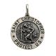 Personalised Antique Finish Solid 925 Sterling Silver 24mm 3D Round St Christopher Medal Pendant With Optional 1.8mm Wide Diamond Cut Curb Chain In Gift Box (available in 16" to 40")