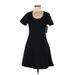 Marika Casual Dress - A-Line Scoop Neck Short sleeves: Black Print Dresses - Women's Size Medium