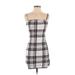 Shein Casual Dress - Mini Square Sleeveless: White Print Dresses - Women's Size Small