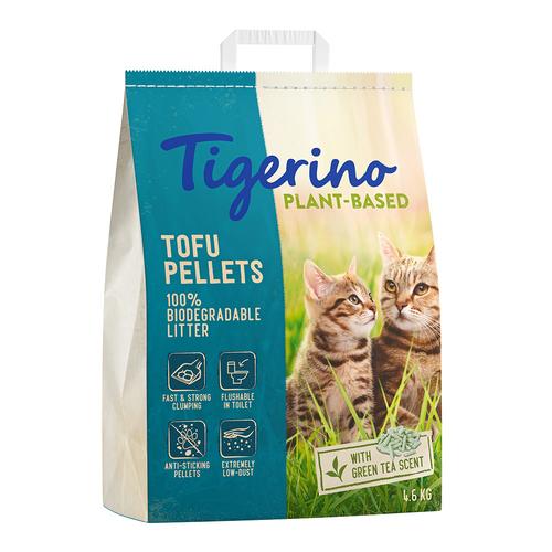 4,6kg Tigerino Plant-Based Tofu Katzenstreu – Duft nach grünem Tee
