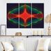 Design Art Futuristic Space Mandala In Red & Green - Fractals Canvas Art Print Set Metal in Black/Green/Red | 32 H x 48 W x 1 D in | Wayfair