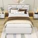 Brayden Studio® Platform Bed w/ Trundle & Headboard Wood & /Upholstered/Linen in Brown | 39 H x 63 W x 79 D in | Wayfair