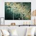 Ivy Bronx Rebirth Retro Abstract In Vintage Gold Blue III On Canvas 3 Pieces Print Metal in Green | 40 H x 60 W x 1 D in | Wayfair