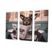 Trinx Dog Reading Newspaper On Toilet III On Canvas 3 Pieces Print Canvas in White | 28 H x 36 W x 1 D in | Wayfair