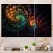 Latitude Run® Happy Spiral Rainbow Fractals III - 3 Piece Wrapped Canvas Print Canvas in White | 28 H x 36 W x 1 D in | Wayfair