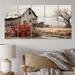 August Grove® Red Farmhouse Rustic Elegance I On Canvas 5 Pieces Print Canvas in Gray/Red | 28 H x 60 W x 1 D in | Wayfair