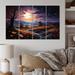 Winston Porter Countryside Nightfall Patchwork Landscape IV On Canvas 4 Pieces Print Canvas in Indigo/Pink | 28 H x 48 W x 1 D in | Wayfair