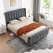 Alcott Hill® Chabak Tufted Sleigh Bed w/ Wingback Headboard Wood & /Upholstered/Velvet in Gray | 95.27 H x 49.21 W x 95.27 D in | Wayfair