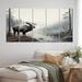 Millwood Pines Grey Moose Tranquil Tones On Canvas 5 Pieces Print Canvas in Gray | 28 H x 60 W x 1 D in | Wayfair ECCC862AD16040F8AB99F6C50450BEC9