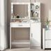 Latitude Run® Brechta Vanity Wood in White | 53.9 H x 35.4 W x 15.7 D in | Wayfair 49162365D16D412EA49E57A1EB215522