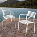 George Oliver Kaylagh Stacking Patio Dining Armchair Metal in White | 31 H x 21.2 W x 19.2 D in | Wayfair 27084B55004041FDAFD1E9E931ED68CE
