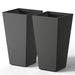 Latitude Run® Brimer 2-Piece Cement Planter Box Set Concrete in Black | 24.5 H x 13 W x 13 D in | Wayfair F1F99352C89D4F88B669384A0FE3A418