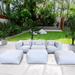 Ivy Bronx Keloni 6 Piece Sectional Seating Group w/ Cushions Synthetic Wicker/All - Weather Wicker/Wicker/Rattan in Gray | Outdoor Furniture | Wayfair