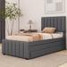 Latitude Run® Cabren Twin Storage Platform Bed Upholstered/Linen in Gray | 48.4 H x 40.4 W x 78.7 D in | Wayfair FC342CD826814648B39E3F4E8C4548D9