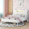 Zoomie Kids Ajiya Wood Platform Bed in White | 47.2 H x 59.7 W x 80.5 D in | Wayfair 98902590AC5142118825D6E6801DA81A