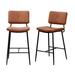 17 Stories Towa 25" Counter Stool Leather/Metal/Faux leather in Brown | 38.6 H x 20.5 W x 17.9 D in | Wayfair C44B619EB06D49D8A2A2E6A6150671EE