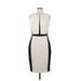 White House Black Market Casual Dress - Sheath Crew Neck Sleeveless: White Color Block Dresses - Women's Size 6
