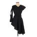Walter Baker Cocktail Dress - Wrap: Black Solid Dresses - Women's Size Small