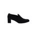 Robert Clergerie Heels: Slip On Chunky Heel Classic Black Solid Shoes - Women's Size 8 - Almond Toe