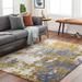 Reshidi 9'2" x 12'10" Modern Dark Blue/Denim/Light Gray/Medium Gray/Mustard/Yellow/Navy Area Rug - Hauteloom