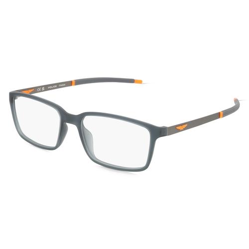 Police POIVPLF85 Herren-Brille inkl. Gläser Vollrand Eckig Kunststoff-Gestell 54mm/17mm/145mm, grau