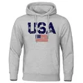 Vintage Usa Flag Street Print abbigliamento uomo Hip Hop personalità con cappuccio girocollo moda