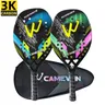 Camewin Beach Tennis Racket 3K Full Carbon Fiber Rough Surface Outdoor Sports Ball Racket per uomo