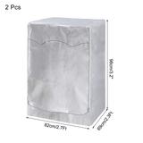 Washer Cover Dustproof Front Load Washing Machine Cover 98x69x82cm Silver 2Pcs