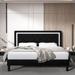 Heavy Duty Mattress Foundation Linen Upholstered Platform Bed Frame with Rhombic Embossed Headboard(Full/Queen/King)