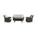 Courtyard Casual Cheshire 4 Pc Recline Sofa Set With Swivel Gliders & Chow Dining Table