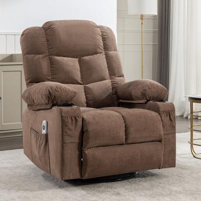 Oversized Rocker Recliner Massage Chair, 2 Cup Holders, USB, Massage