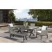 Mersin 6-Piece Outdoor Dining Set with Bench, Light Gray