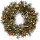 24" Pre-Lit Wintry Pine Christmas Wreath